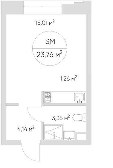 23 м², апартаменты-студия 8 967 689 ₽ - изображение 1