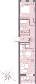 43,9 м², 2-комнатная квартира 6 299 650 ₽ - изображение 9