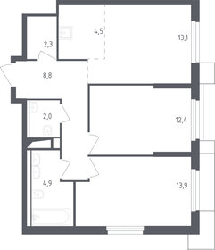 Квартира 48,9 м², 1-комнатные - изображение 1