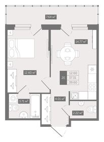 40 м², 1-комнатная квартира 5 200 000 ₽ - изображение 64