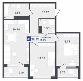 73,6 м², 3-комнатная квартира 6 990 000 ₽ - изображение 136