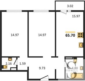 65,7 м², 2-комнатная квартира 7 117 667 ₽ - изображение 3