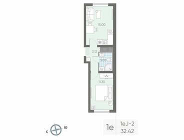 Квартира 32,4 м², 1-комнатная - изображение 1