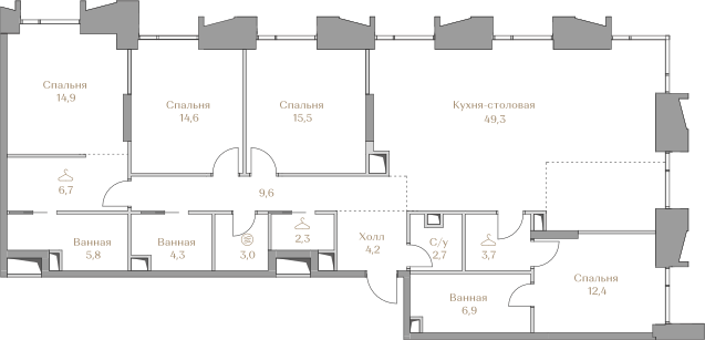 155,9 м², 4-комнатная квартира 159 808 000 ₽ - изображение 1