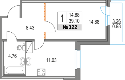 40,5 м², 1-комнатная квартира 8 800 000 ₽ - изображение 77