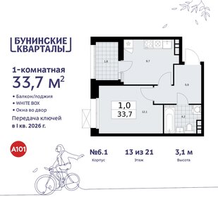 34 м², 1-комнатная квартира 10 656 875 ₽ - изображение 27