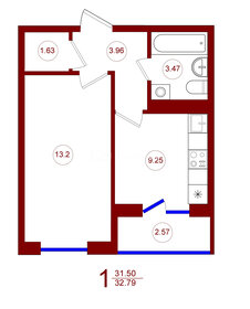 31,6 м², 1-комнатная квартира 3 630 550 ₽ - изображение 3