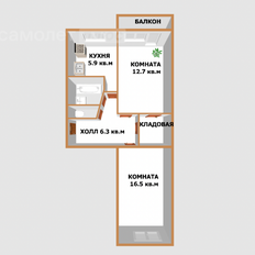 Квартира 46,7 м², 2-комнатная - изображение 1