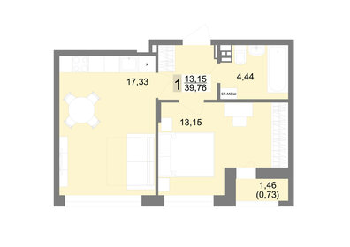 37,2 м², 1-комнатные апартаменты 4 800 000 ₽ - изображение 13