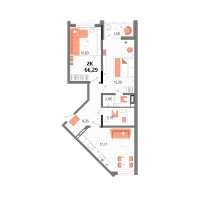 66,3 м², квартира-студия 11 876 250 ₽ - изображение 45
