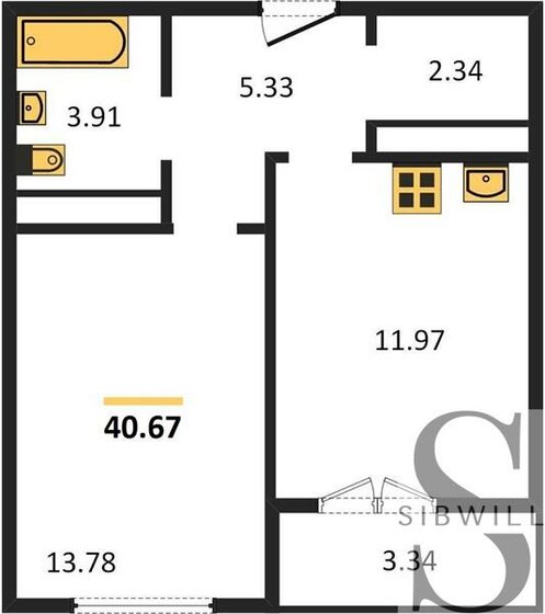 40,7 м², 1-комнатная квартира 8 550 000 ₽ - изображение 17