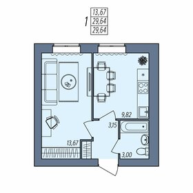 Квартира 29,6 м², 1-комнатная - изображение 1