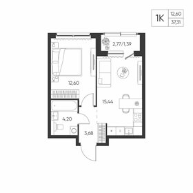 Квартира 37,3 м², 1-комнатная - изображение 1