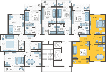 61,7 м², 2-комнатная квартира 16 961 330 ₽ - изображение 32