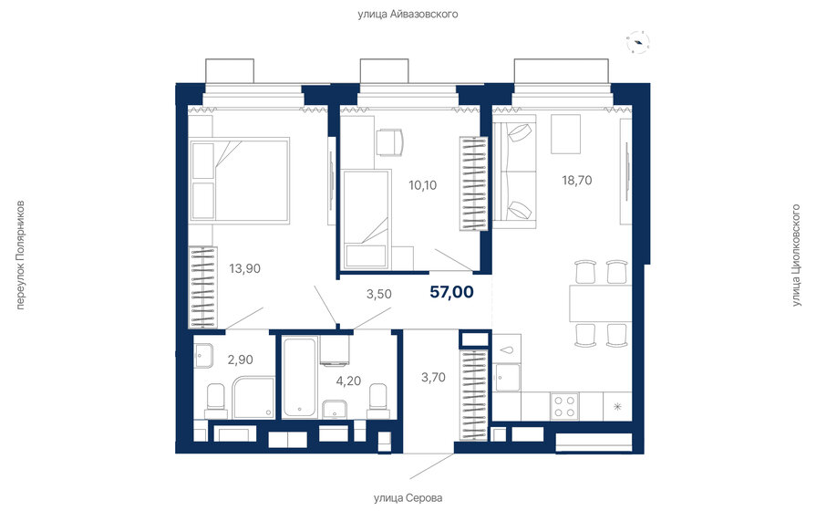 53 м², 2-комнатная квартира 9 290 000 ₽ - изображение 96