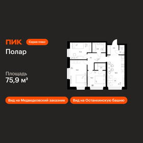 Квартира 75,9 м², 3-комнатная - изображение 1
