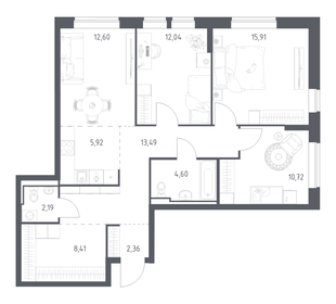 Квартира 88,2 м², 3-комнатная - изображение 1
