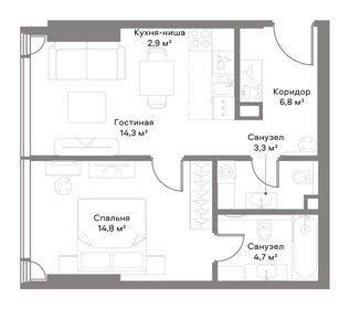 47 м², 1-комнатная квартира 32 249 086 ₽ - изображение 24