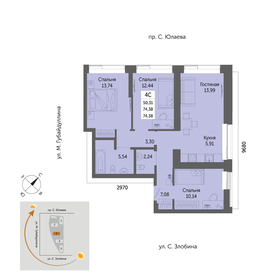 Квартира 74,4 м², 4-комнатная - изображение 1