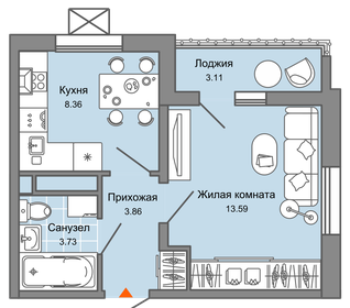 Квартира 31 м², 1-комнатная - изображение 1