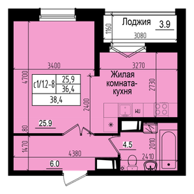 38,7 м², квартира-студия 8 534 773 ₽ - изображение 18