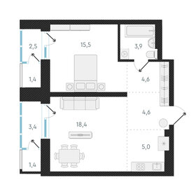 52,2 м², 2-комнатная квартира 6 900 000 ₽ - изображение 75