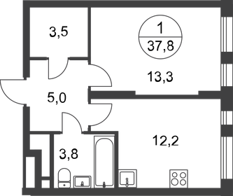 39,7 м², 1-комнатная квартира 12 597 060 ₽ - изображение 63