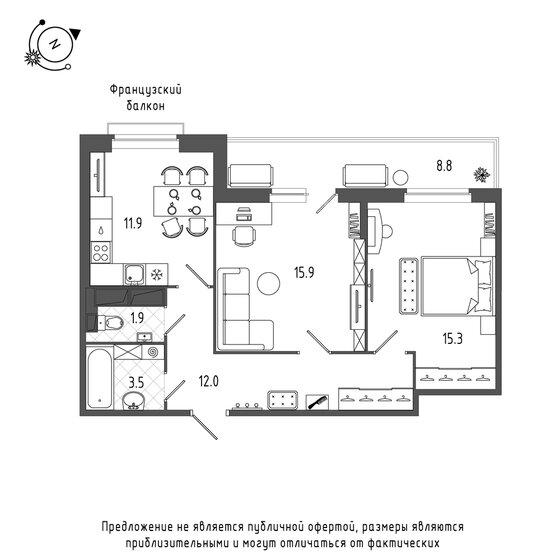 66,5 м², 2-комнатная квартира 16 049 078 ₽ - изображение 44