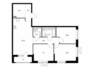 Квартира 84,3 м², 3-комнатная - изображение 1