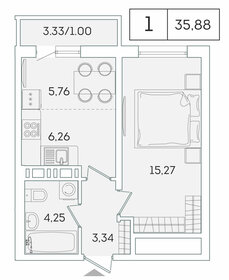 Квартира 35,9 м², 1-комнатная - изображение 1