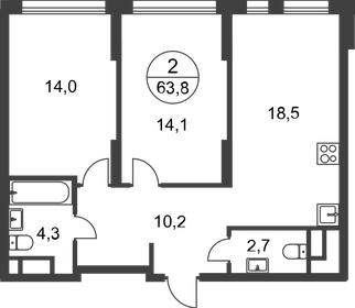 64 м², 2-комнатная квартира 19 900 000 ₽ - изображение 95