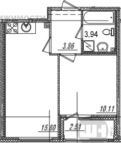 Квартира 34,9 м², 1-комнатная - изображение 1