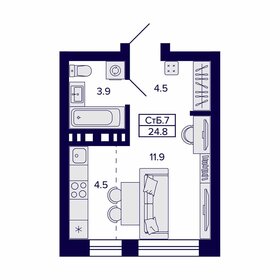 25,3 м², квартира-студия 3 542 000 ₽ - изображение 57