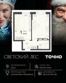 Квартира 33,9 м², 1-комнатная - изображение 1