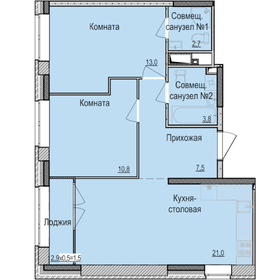 56,3 м², 2-комнатная квартира 6 400 000 ₽ - изображение 1