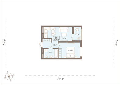 33,6 м², 1-комнатная квартира 3 490 000 ₽ - изображение 84