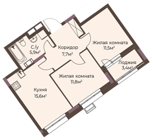 Квартира 54,2 м², 2-комнатная - изображение 1