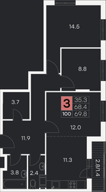 69,6 м², 3-комнатная квартира 8 080 560 ₽ - изображение 20