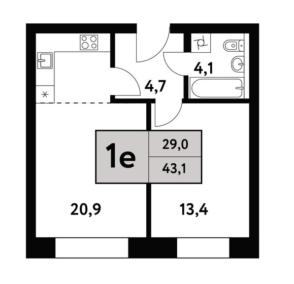 43,1 м², 2-комнатная квартира 18 176 484 ₽ - изображение 18