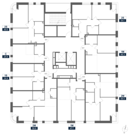 60,6 м², 2-комнатная квартира 32 510 144 ₽ - изображение 24