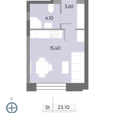 Квартира 23,1 м², студия - изображение 2