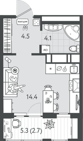 Квартира 25,7 м², студия - изображение 1