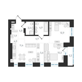 68,3 м², 3-комнатная квартира 23 550 000 ₽ - изображение 99