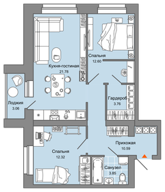 61,4 м², 3-комнатная квартира 6 800 000 ₽ - изображение 70
