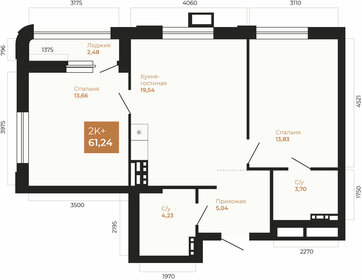 58,1 м², 2-комнатная квартира 11 900 000 ₽ - изображение 35