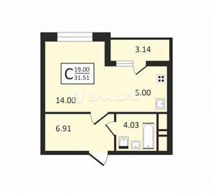 Квартира 31,5 м², студия - изображение 1