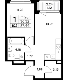 37,4 м², 1-комнатная квартира 5 900 000 ₽ - изображение 108