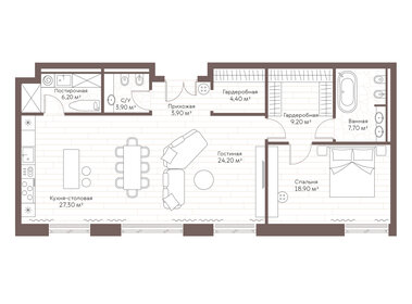 Квартира 105,9 м², 1-комнатная - изображение 2