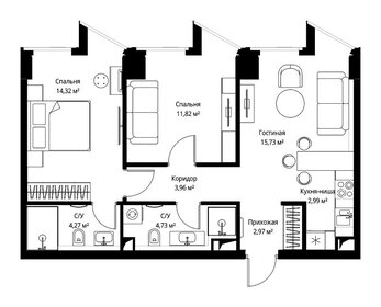 Квартира 60,2 м², 2-комнатная - изображение 2