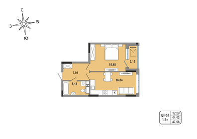 44,9 м², 1-комнатная квартира 4 850 000 ₽ - изображение 81